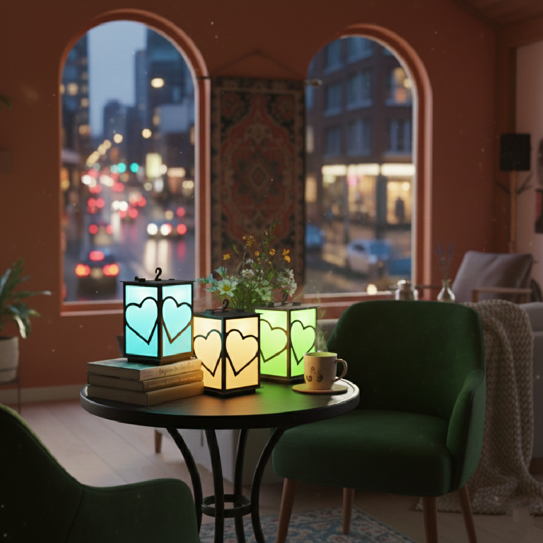 Heart LED Table Lamp – Decorative Night Light | 4.5 × 6 Inches