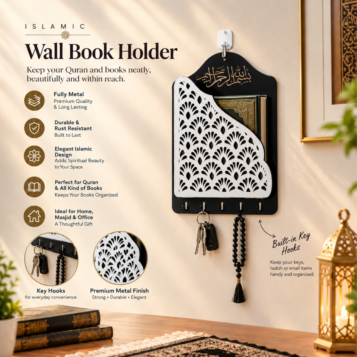 Metal Wall Book Holder