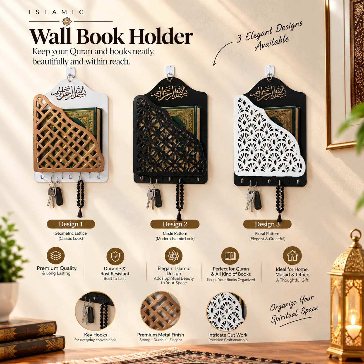 Metal Wall Book Holder