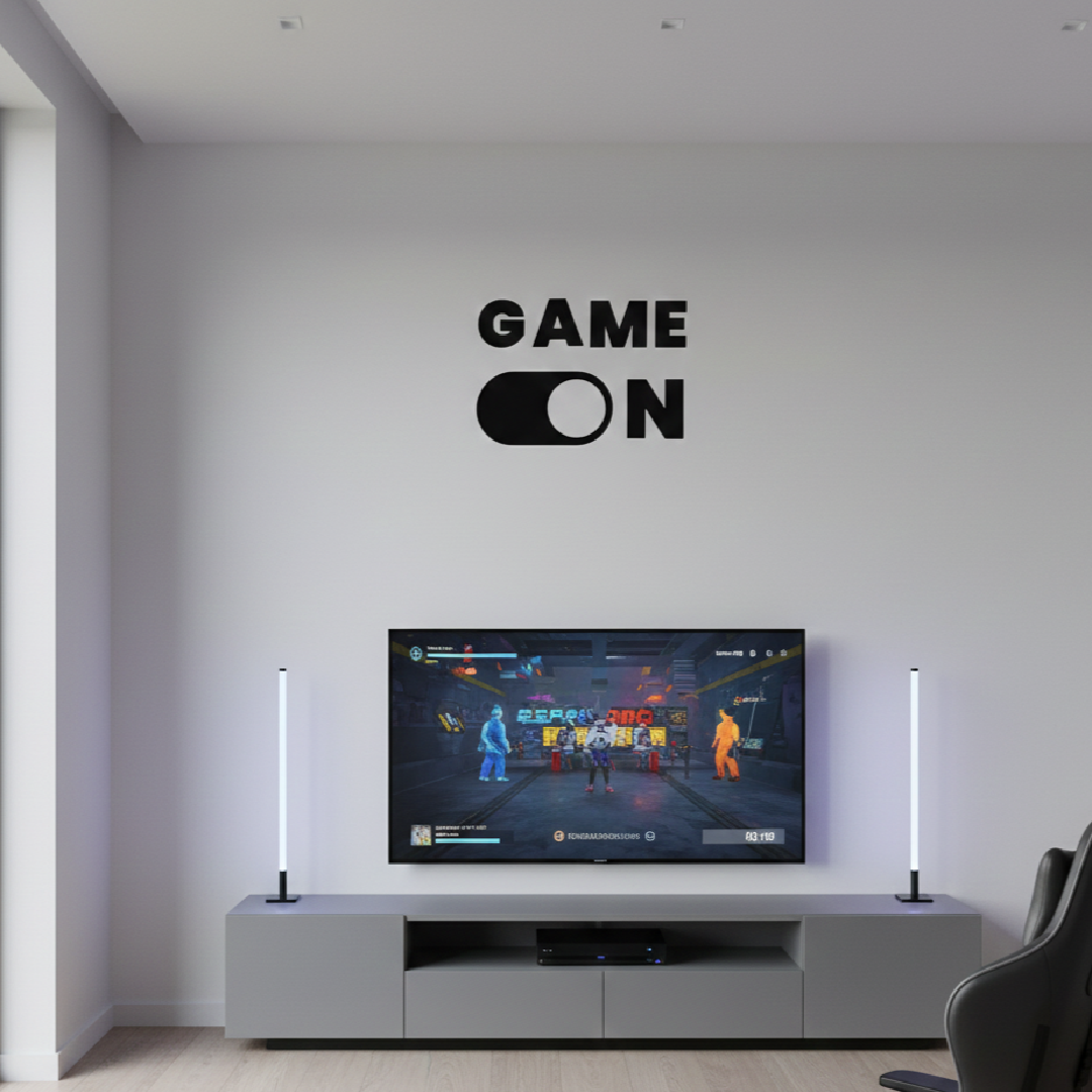 Game On Wall Decor – Gaming Room Wall Art | 24 × 12 Inches