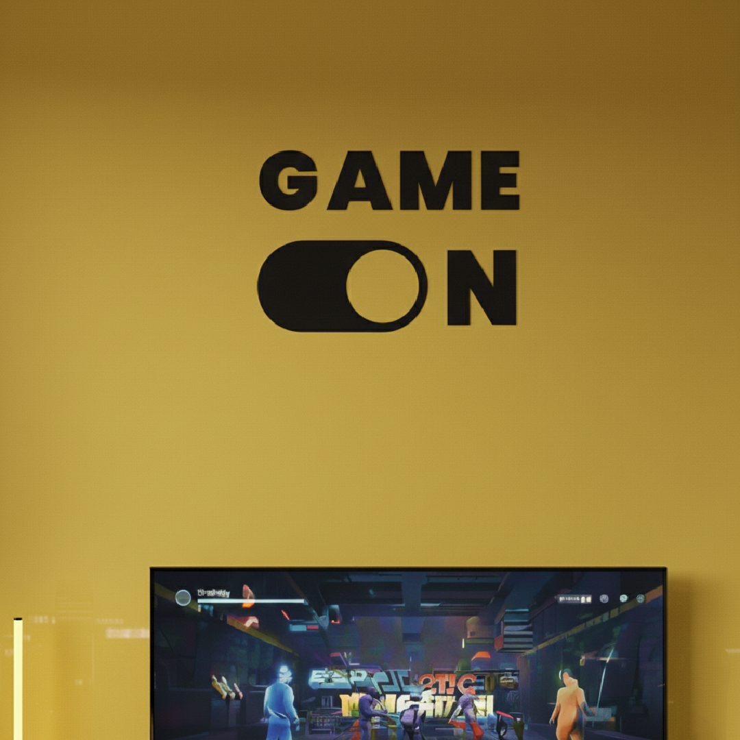 Game On Wall Decor – Gaming Room Wall Art | 24 × 12 Inches