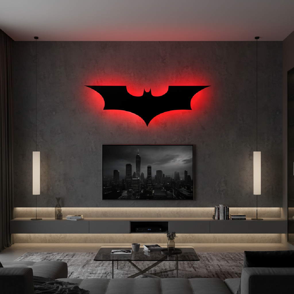 Batman LED Wall Light – Superhero Wall Decor | 24 × 8 Inches